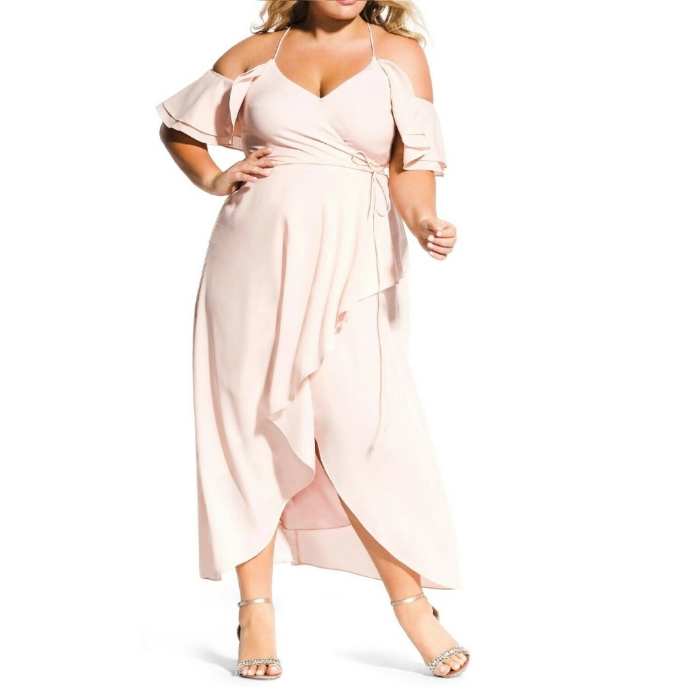 NWT City Chic S/16 Pink Miss Jessica Maxi Dress BR71